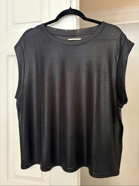 Anthropologie Porridge Black Sheer Sleeveless Crewneck